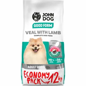 Dry dog food John Dog Good Form Adult Mini Veal with Lamb — 12 kg, for small adult dogs, 26% protein, 16% fat