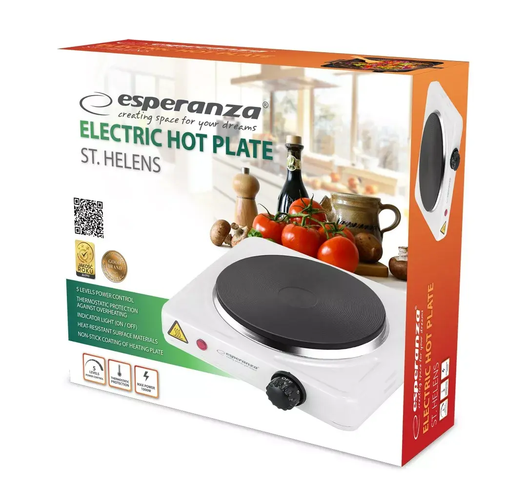 Электроплитка Esperanza EKH013W — 1 конфорка, 1000 Вт Photo 2