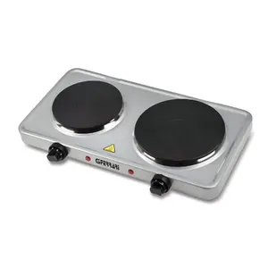 Countertop sealed plate cooktop G3FERRARI Caldòs — 2-zone stainless steel, 1000W + 1500W