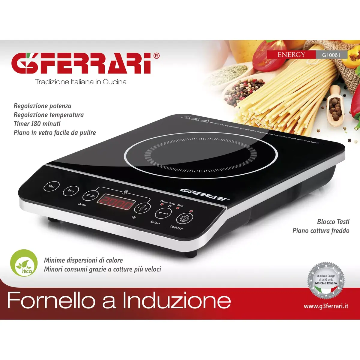 Indukcijas plīts G3FERRARI G10061 — 29 cm, 1 zona Photo 3
