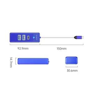 USB-C Hub ORICO PWC2U-C3-015-BL-EP with 2x USB-A 3.0 and USB-C 5 Gbps