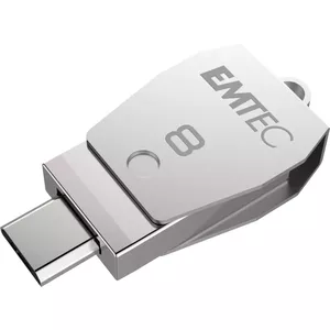 Emtec T250B USB zibatmiņa 8 GB USB Type-A / Micro-USB 2.0 Nerūsējošs tērauds