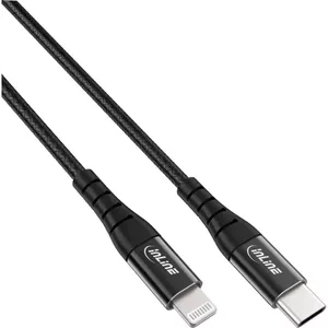 USB-C Lightning кабель InLine черный/алюминий 1м MFi