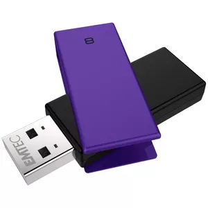 USB Flash Drive Emtec 8GB USB Type-A C350 Brick 2.0 Black Purple