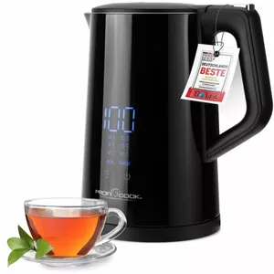 Electric kettle ProfiCook PCWKS1243 — 1.7 L, 2200 W, temperature control 50–100°C, black