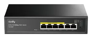 Cudy FS1006P nevadāms Fast Ethernet tīkla slēdzis ar 6 portiem un Power over Ethernet atbalstu melnā krāsā