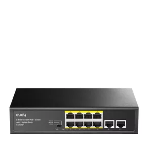 Tīkla slēdzis Cudy FS1010P PoE 8x 10/100 RJ-45 + 2 uplink, PoE budžets 120 W, metāla, bez ventilatora