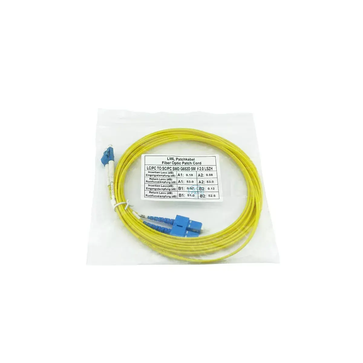 BlueOptics CAB-SMF-LC-SC-7.5-BO Оптоволоконный кабель Photo 8