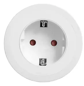 Built-in desk socket Bachmann PIX with 2 m power cable, white, Ø 6.8 cm, height 50 mm