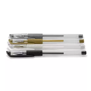 Capped gel pen Hama Classic 4 pcs Black Gold Silver White
