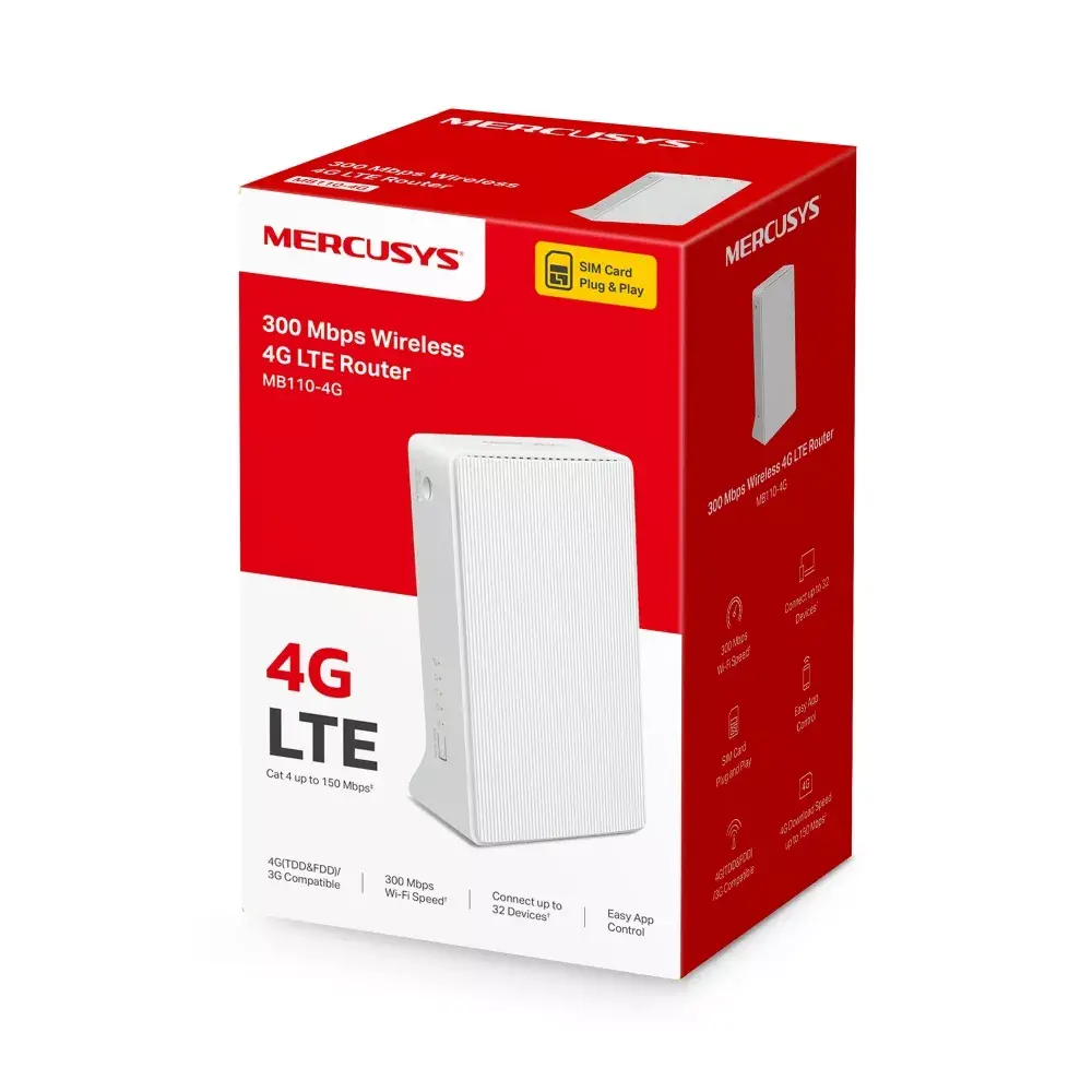 MERCUSYS Maršrutētājs 300 Mb/s Wireless N 4G LTE Photo 7