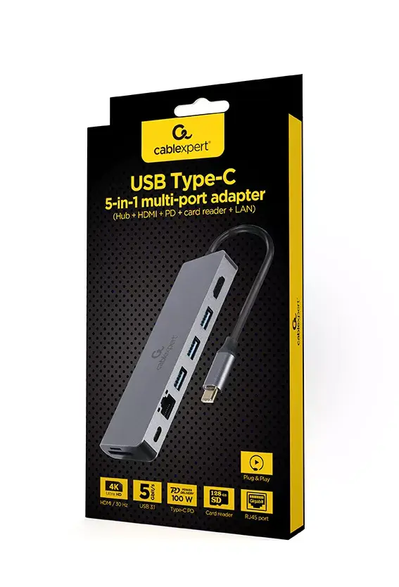 GEMBIRD A-CM-COMBO5-05 USB 3.2 Gen 1 Type-C хаб Photo 4