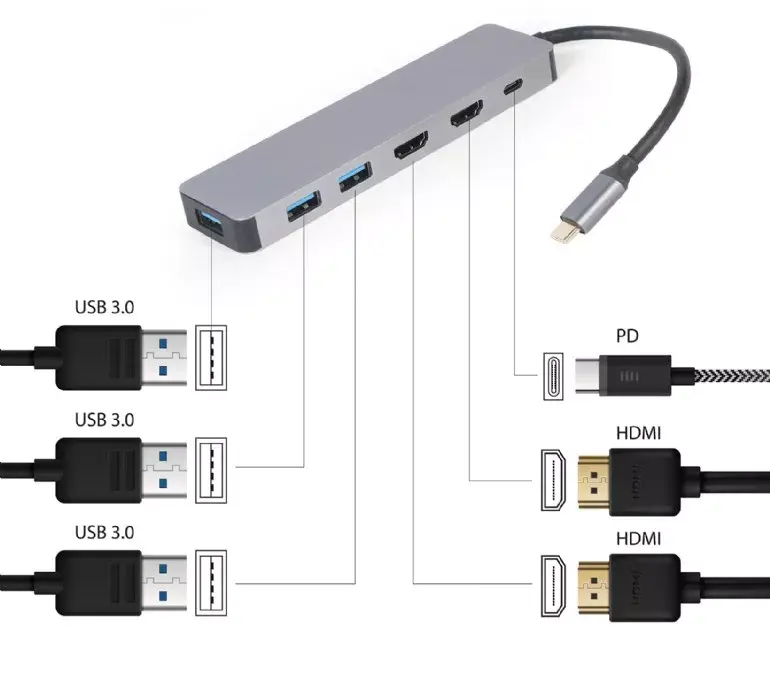 Gembird USB Type-C хаб A-CM-COMBO3-03 Photo 4
