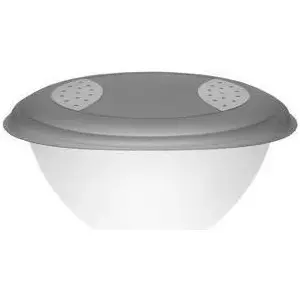 Salad bowl keeeper Sandra 6.0L, crystal grey transparent, plastic