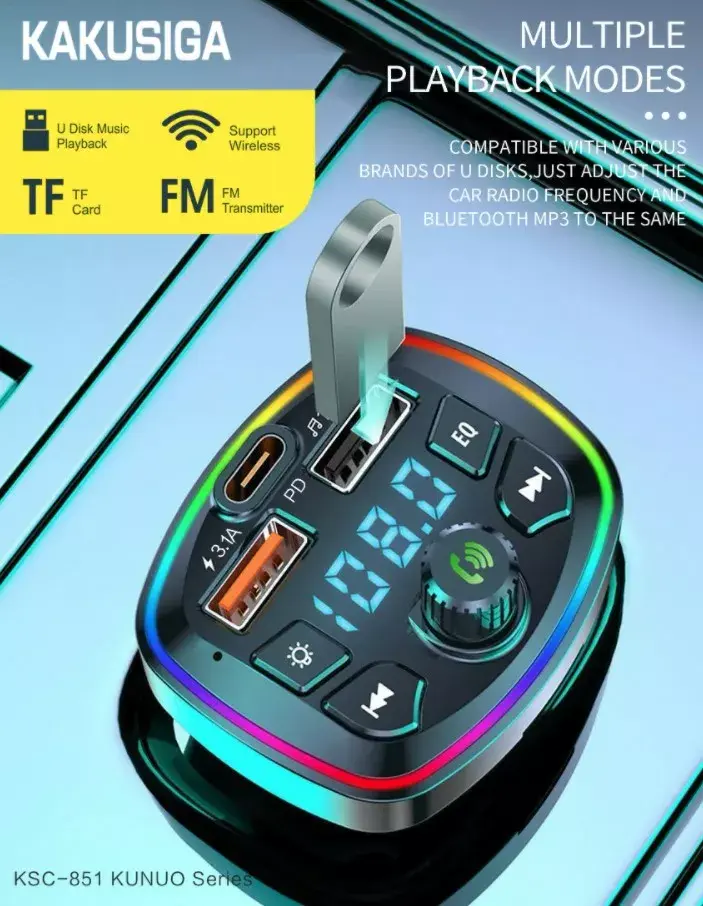 FM-трансмиттер iKaku KSC-851 Bluetooth 5.0 Photo 5