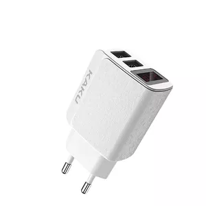 iKAKU KSC-180 Charger with 2 USB Ports Adaptive Fast Charging and Digital LCD 2.4A White