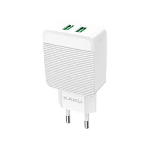 iKAKU KSC-366 Smart &amp; Fire Dual Dual USB Fast 2.4A Mains Charger 12W 5V White