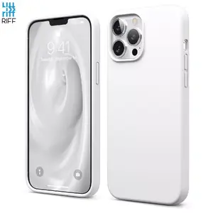 Силиконовый чехол для iPhone 13 Pro от Riff — мягкая фибра внутри, белый