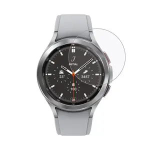 Cietināts stikls ekrāna aizsargam Riff Samsung Galaxy Watch 4 44 mm, karstās liekšanas, melna rāmis