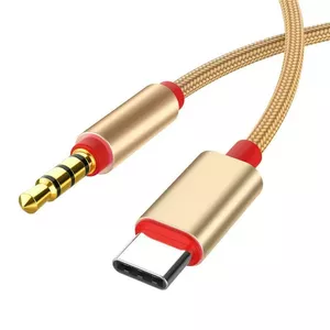 KIN KY-126 Audio vads Aux 3.5 mm uz Type-C Gold