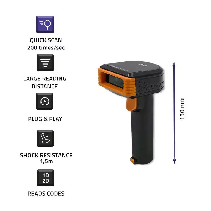 QOLTEC 50878 wireless 1D/2D barcode reader Photo 3