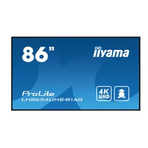 iiyama ProLite LH8654UHS-B1AG 85.6 collu 4K Ultra HD LED monitors, IPS panelis, 3840 x 2160, 500 cd/m², melns