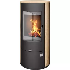 Malku kamīns ABX FIREPLACE ASPEN 7 — čuguna sadegšanas kamera, stikla durvis, integrēts pelnu trauks