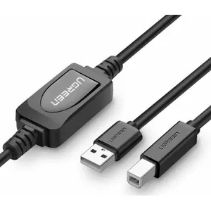 Активный кабель USB 2.0 A-B UGREEN US122 для принтера 15м черный