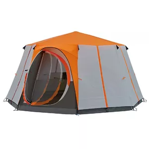 Палатка Coleman Cortes Octagon 8 — на 8 мест, жесткий каркас, 15.7 м², серо-оранжевая