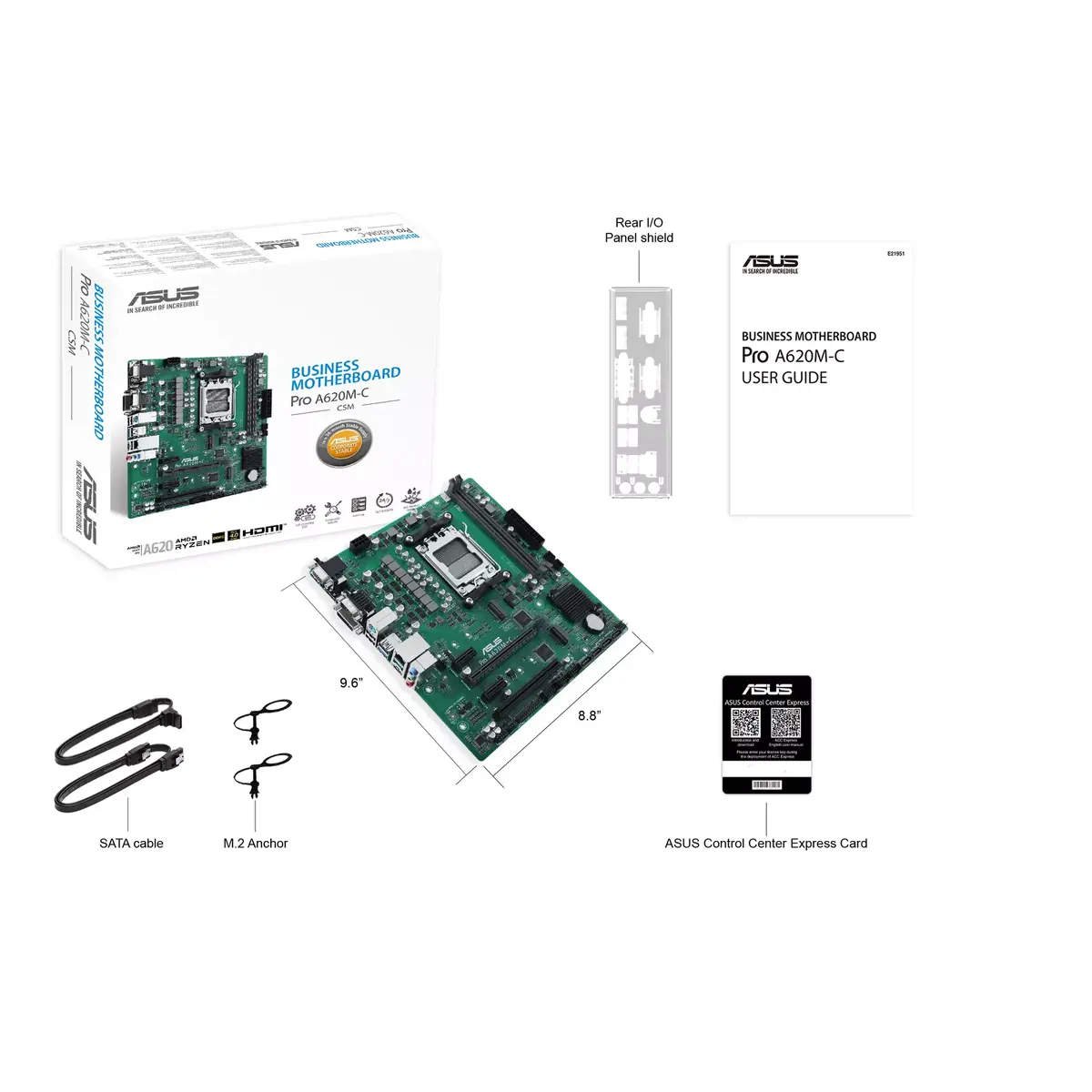 Motherboard ASUS PRO A620M-C-CSM, 90MB1F80-M0EAYC Photo 3