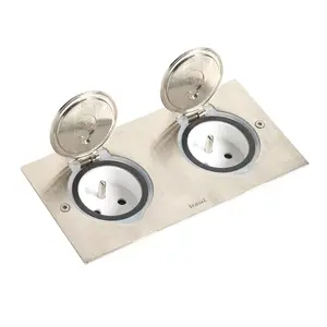 Двойная прямоугольная крышка для розетки Legrand 089702 Inox