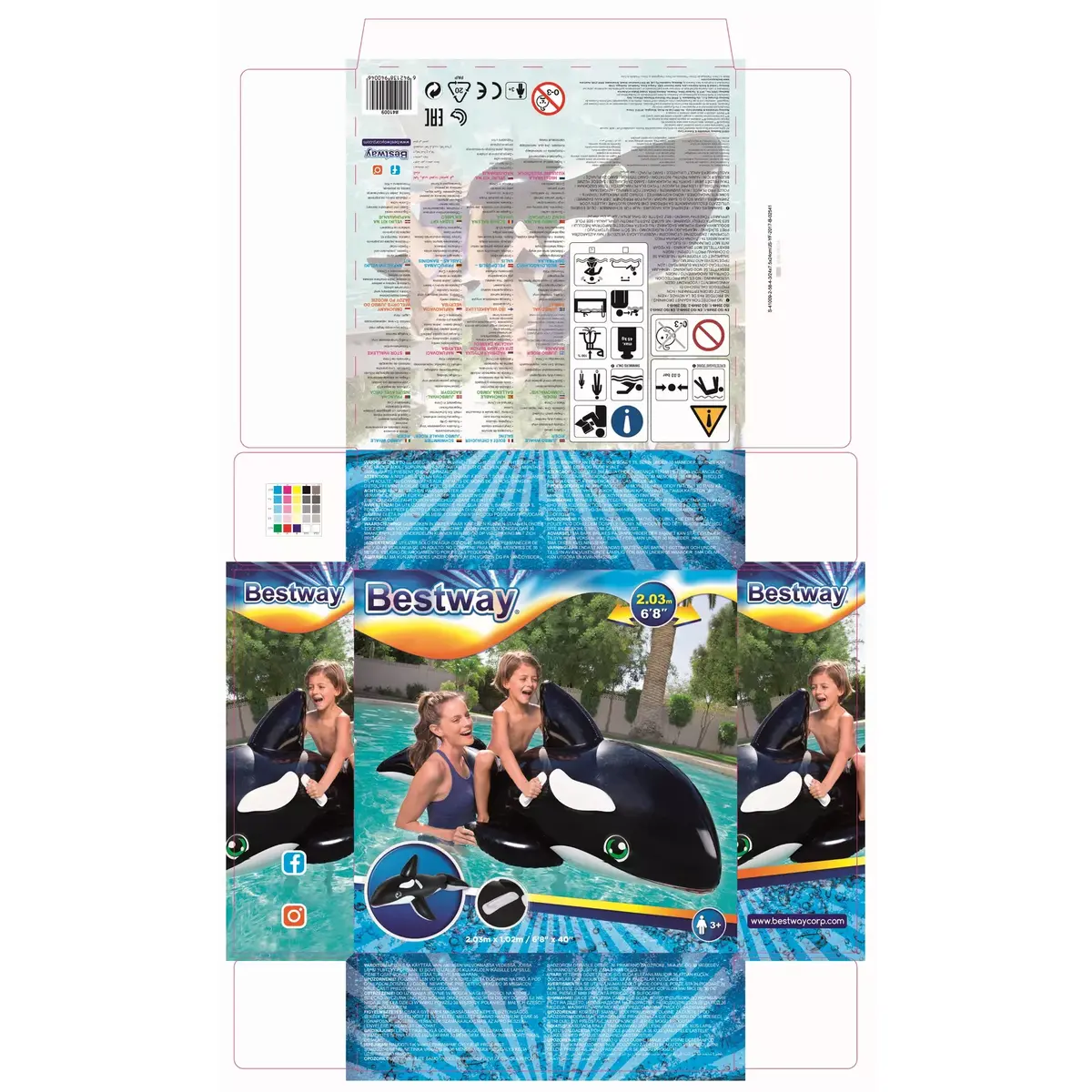 Hipo Bestway Jumbo Whale Rider piepūšamais pludiņš Photo 4