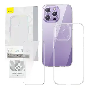 Прозрачный защитный чехол Baseus для iPhone 14 Pro Max с закалённым стеклом