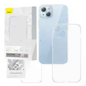 Caurspīdīgs aizsargvāciņš ar rūdīta stikla aizsargu Baseus iPhone 14 Plus (P60112202201-02)