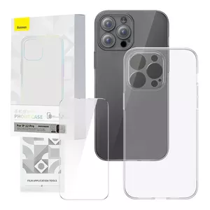 Caurspīdīga korpusa un rūdītā stikla komplekts Baseus Corning iPhone 12 Pro