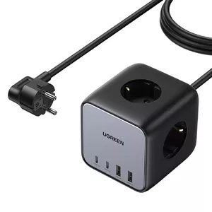 Удлинитель питания UGREEN CD268 1.8 м с 3 розетками, USB-A 22.5W и USB-C 65W