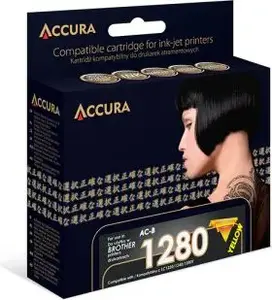 Ink Cartridge Accura LC1280/1240/1220XLY Yellow for Brother printers, compatible replacement AC-B1280Y