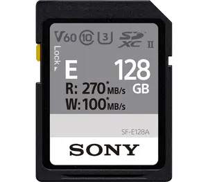 Sony SF-E128A SDXC Memory Card 128 GB Class 10 UHS-I U3 V60 270 MB/s Read 100 MB/s Write