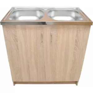 Шкаф под мойку DEFTRANS 064-D-08043, 80x50 см, 2 дверцы, 0 полок, дуб Сонома