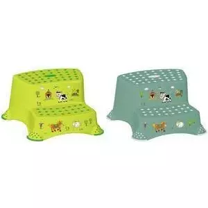 Divpakāpju sola keeeper Funny Farm 40×37×21 cm zaļa – bērnu pakāpiene
