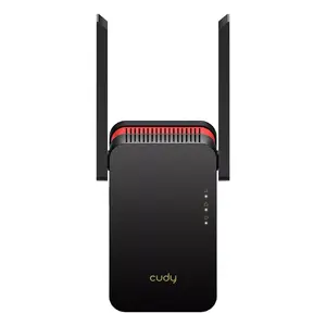Wi‑Fi signal booster Cudy RE3000 2400–5000 MHz, 802.11ax/ac/n/g/b/a, Ethernet 100 Mbps, external antenna, black/red