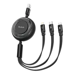 USB 3-in-1 Cable Mcdodo CA-3570 1.2m — Micro USB, Lightning, USB-C, Black