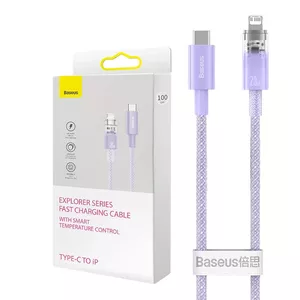 Ātrās uzlādes kabelis Baseus USB-C to Lightning Explorer Series 2m, 20W (violets)