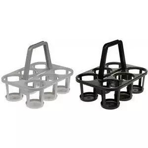 Bottle carrier keeeper paco for 6 bottles, graphite, with carrying handle