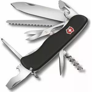 Pocket knife Victorinox Outrider 12 functions, black compact design, model 0.8513.3