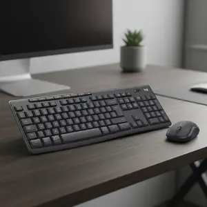 Keyboard and mouse set Logitech MK370 Combo for Business — full-size QWERTY (US International), RF Wireless + Bluetooth, graphite
