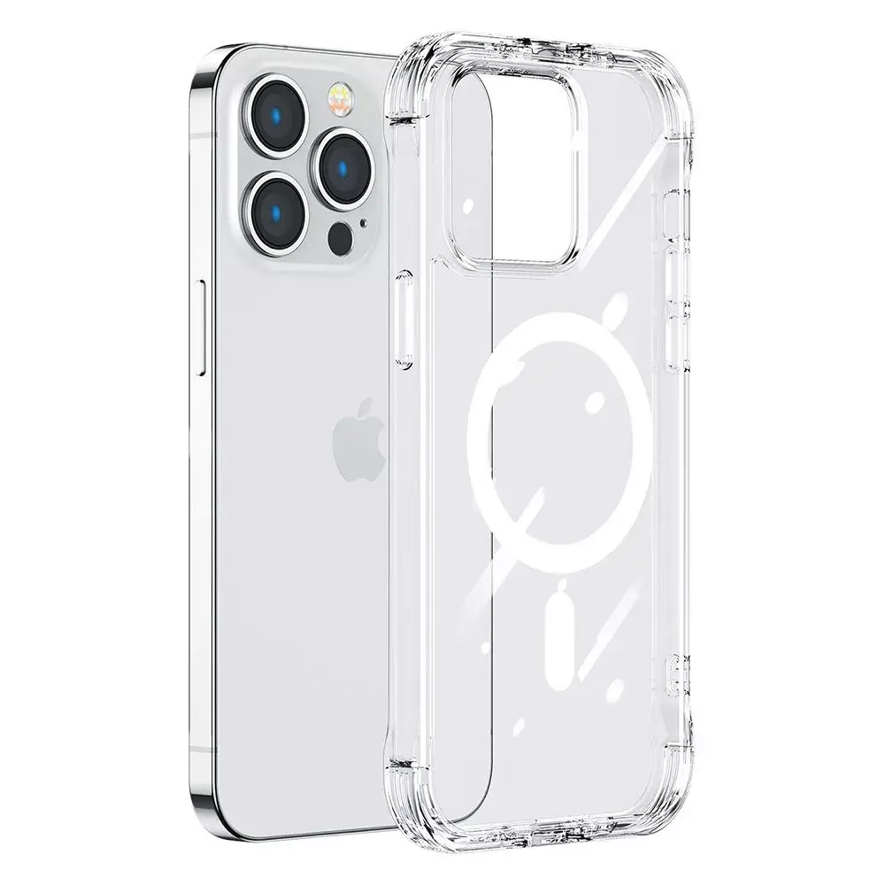 Joyroom JR-14H6 Custodia Magnetica Per IPhone 14 Pro 6,1'' – Cover Trasparente In TPU E Policarbonato, Anti Impronte