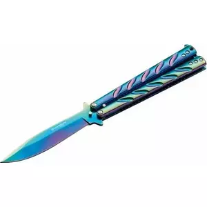 Knife MAGNUM Balisong Rainbow — folding trainer/utility butterfly knife, universal