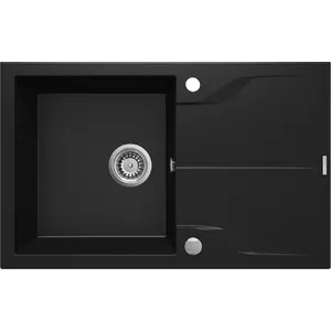 1-bowl granite sink deante ZQN_N11F flush mounted with drainer