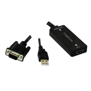 LogiLink CV0060 VGA Audio to HDMI Converter Video Adapter Supporting 1080p and 720p Black